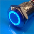 12mm Anti Vandal Momentary Blue Ring Switch