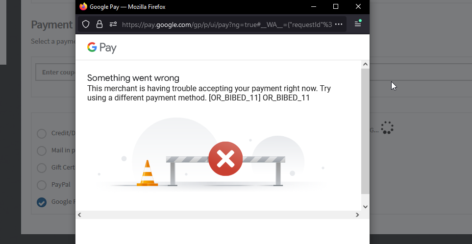 Google Pay Error